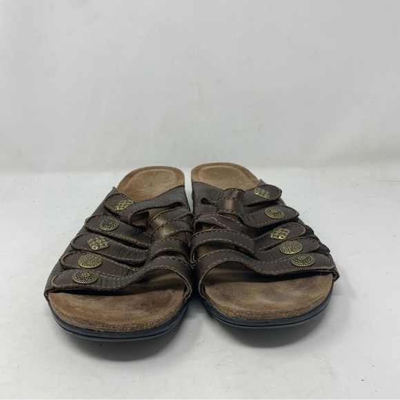 Dansko Women’s 41 Janie Bronze Leather Strappy Slip On Slide Sandals - Picture 3 of 8